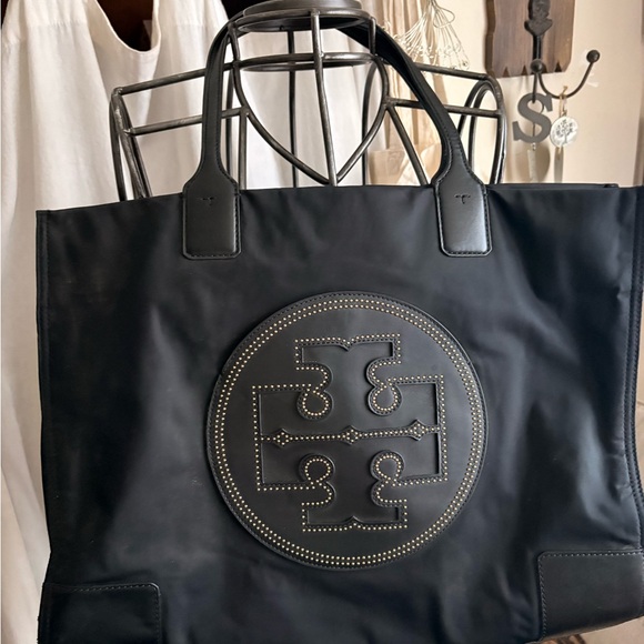 Tory Burch Handbags - Tory Burch Black Tote with Embellished Logo